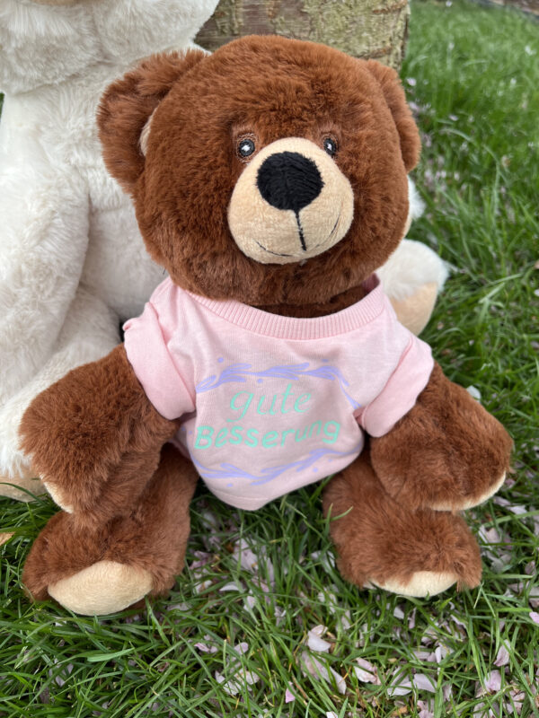 IMG 9390 600x800 - kleiner Recycel- Teddybär  mit Wunsch-Print auf dem Shirt