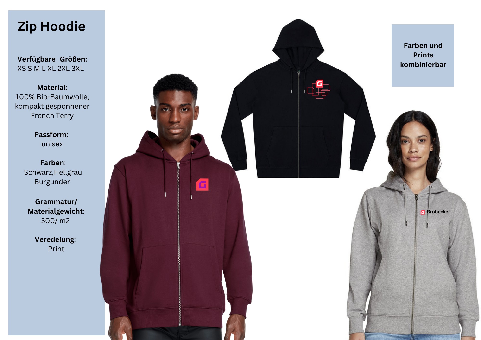 19 1 - Grobecker Zip- Hoodie
