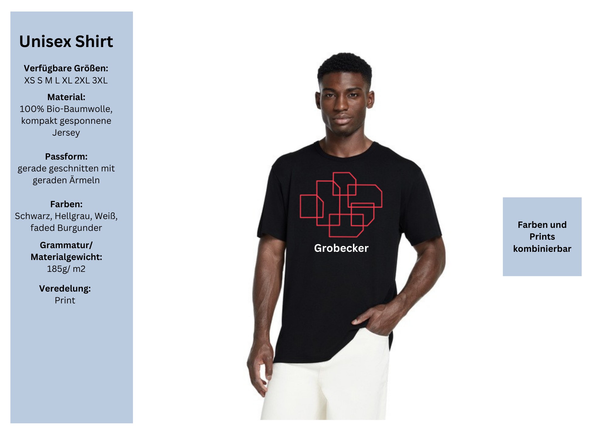 3 2 - Grobecker Unisex T-Shirt Logo groß