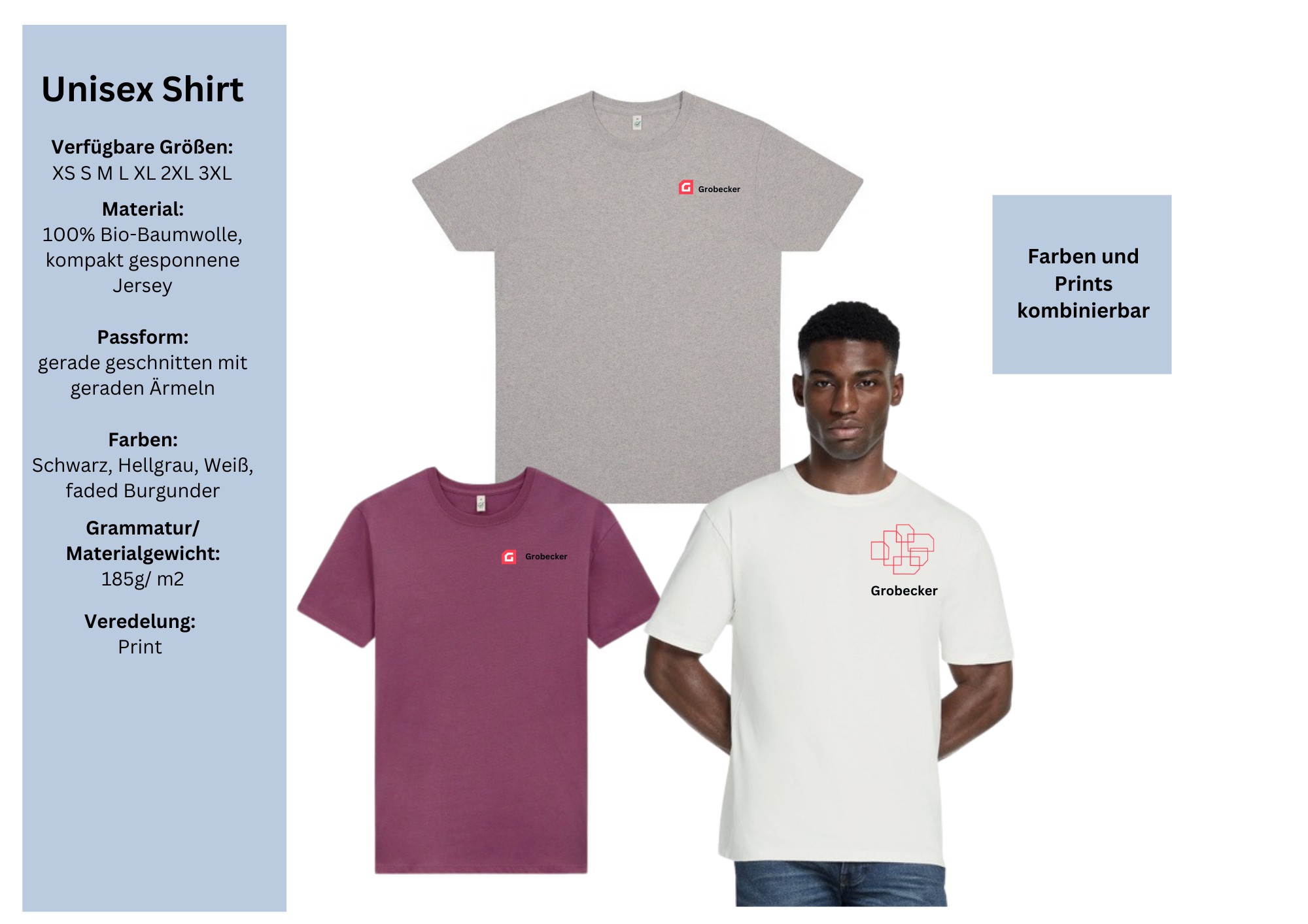 4 2 - Grobecker Unisex T-Shirt Logo klein
